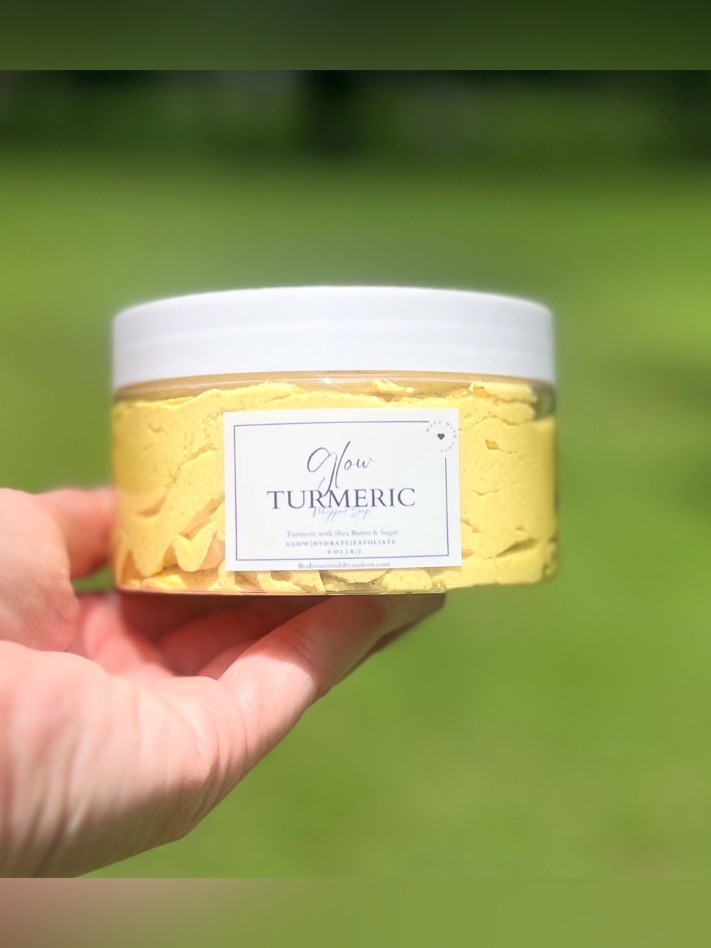 Handcrafted Turmeric GLOW ON - Whipped Soap Sugar Scrub Face/Body Handcrafted - Picture 4 of 4